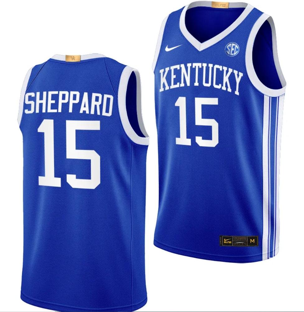 Reed Sheppard Jersey 15 Kentucky Wildcats Limited College Basketball Blue Away