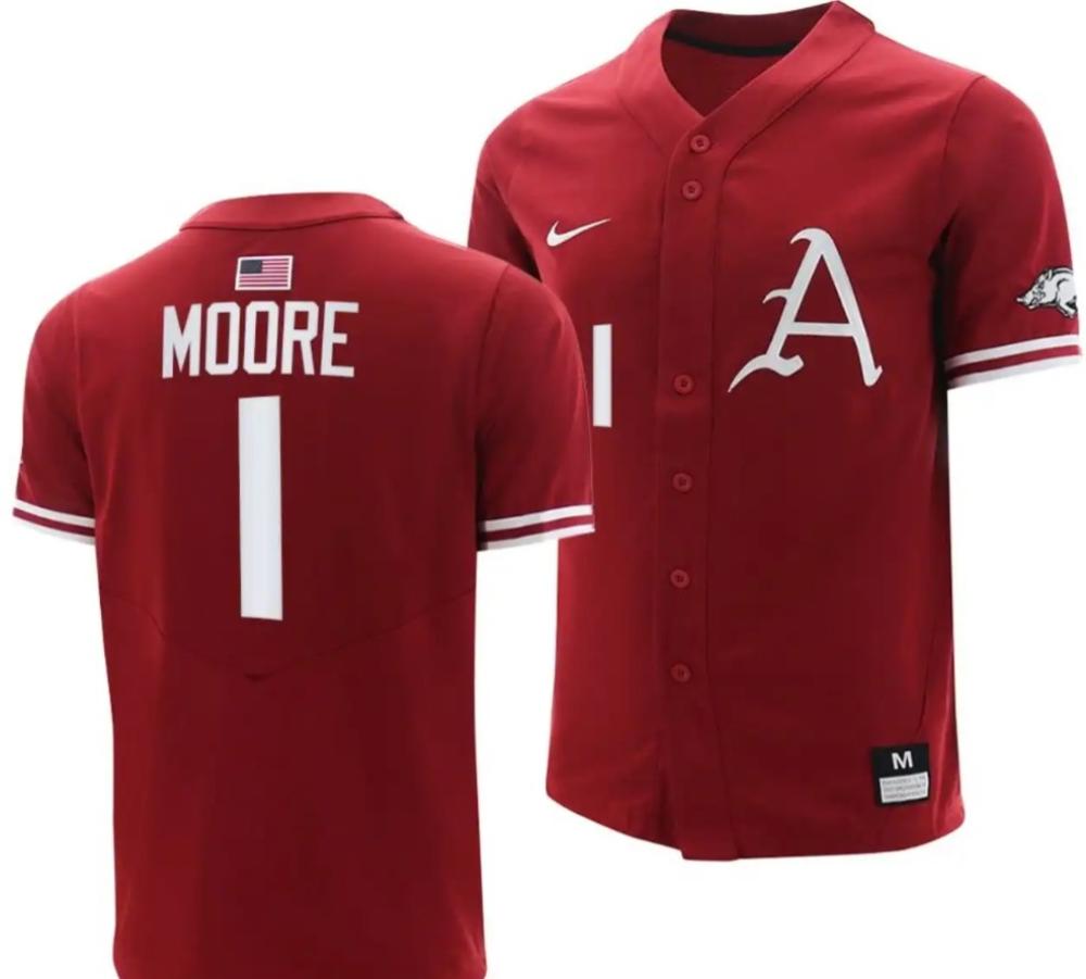 Robert Moore Jersey Arkansas Razorbacks Baseball Ncaa College Cardinal 1