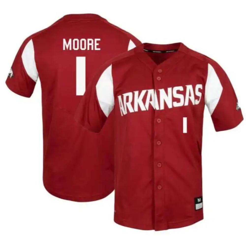 Robert Moore Jersey Arkansas Razorbacks Baseball Ncaa College Cardinal Alumni 1