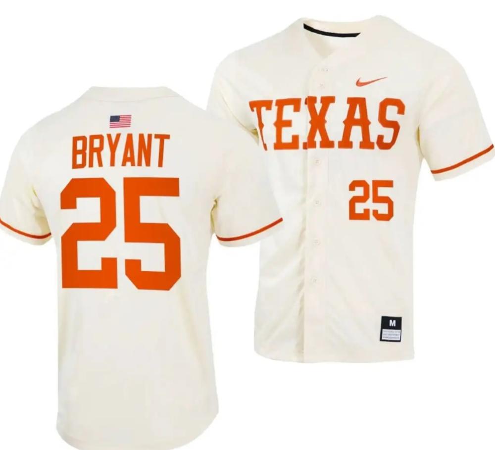 Scott Bryant Jersey Texas Longhorns College Baseball Full button Natural 25
