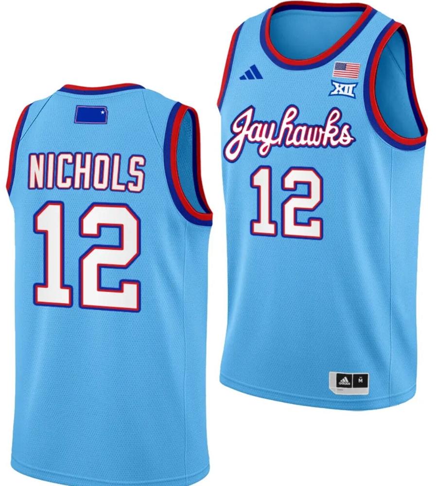 Smya Nichols Jersey 12 Kansas Jayhawks Basketball Drip Alternate 2023 24 Ba