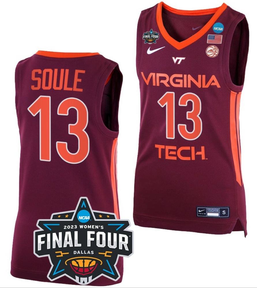 Taylor Soule Jersey Virginia Tech Hokies College Basketball 2023 Ncaa Final Fou
