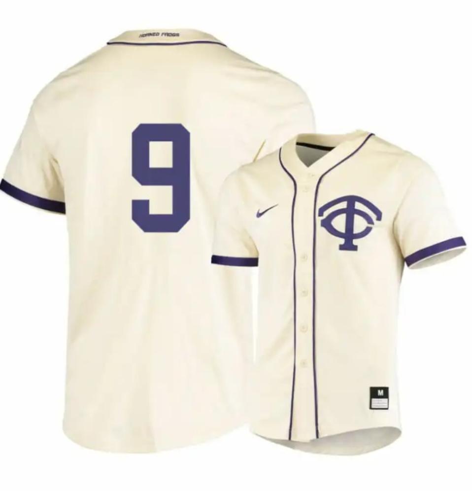 Tcu Horned Frogs 9 Conner Shepherd White Elite Baseball Jersey