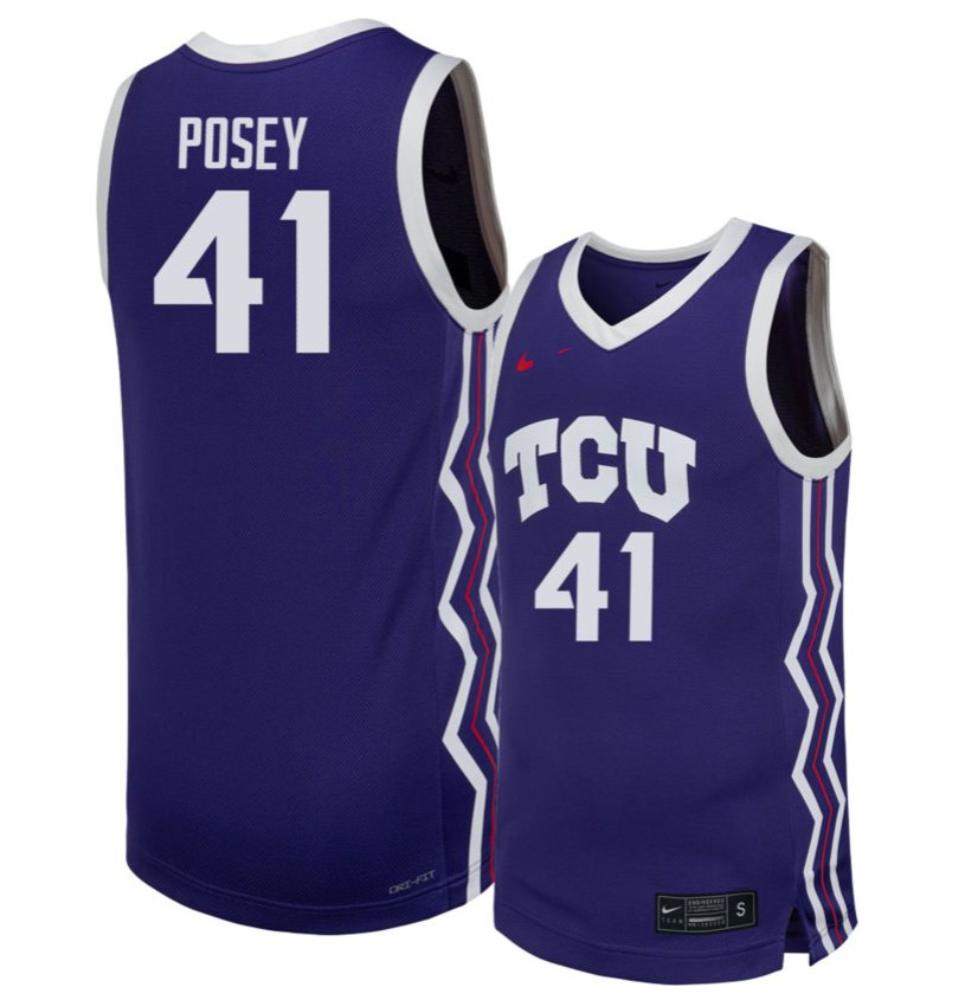 Tcu Mens Basketball Replica Jersey 41 Jace Posey   New Orchid