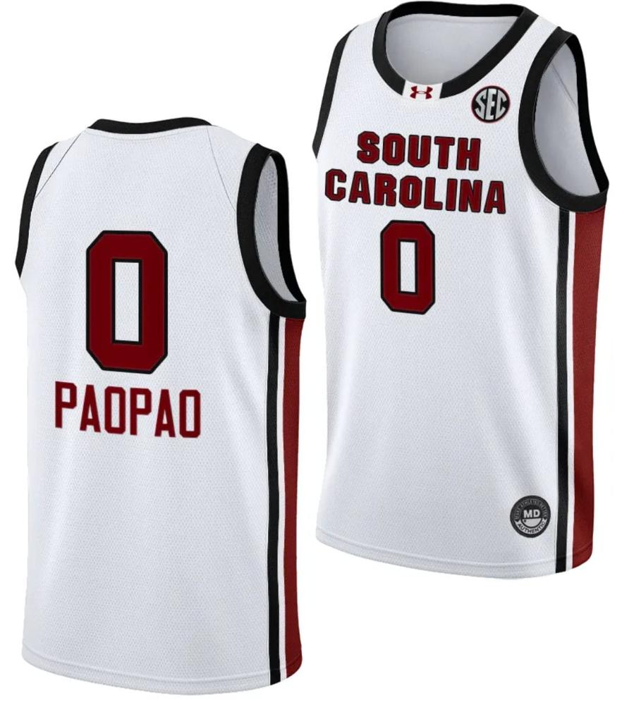 Te Hina Paopao Jersey 0 South Carolina Gamecocks College Basketball 2023 24 Wh