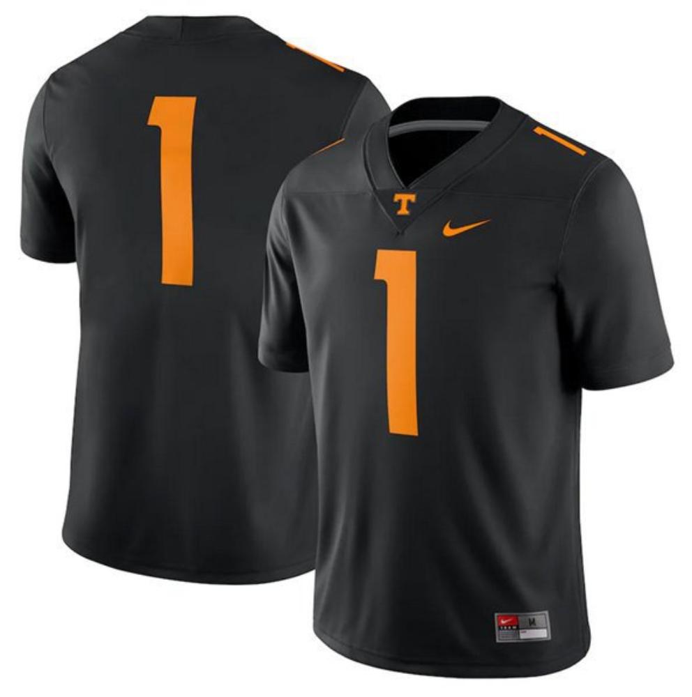 Tennessee Volunteers 1 Black Stitched Game Jersey