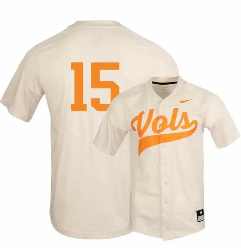 Tennessee Volunteers 15 Kody Davidson Elite White Baseball Jersey