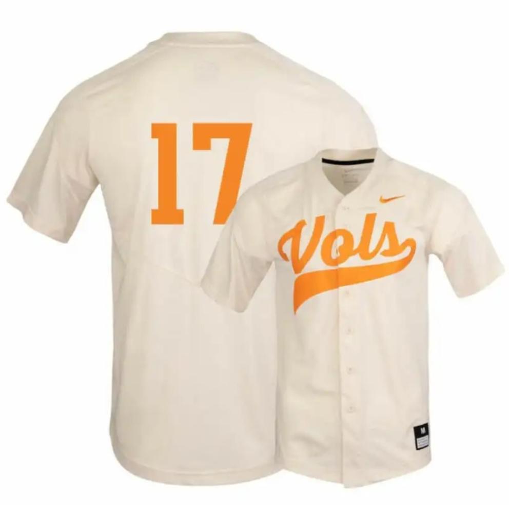 Tennessee Volunteers 17 Connor Pavolony Elite White Baseball Jersey