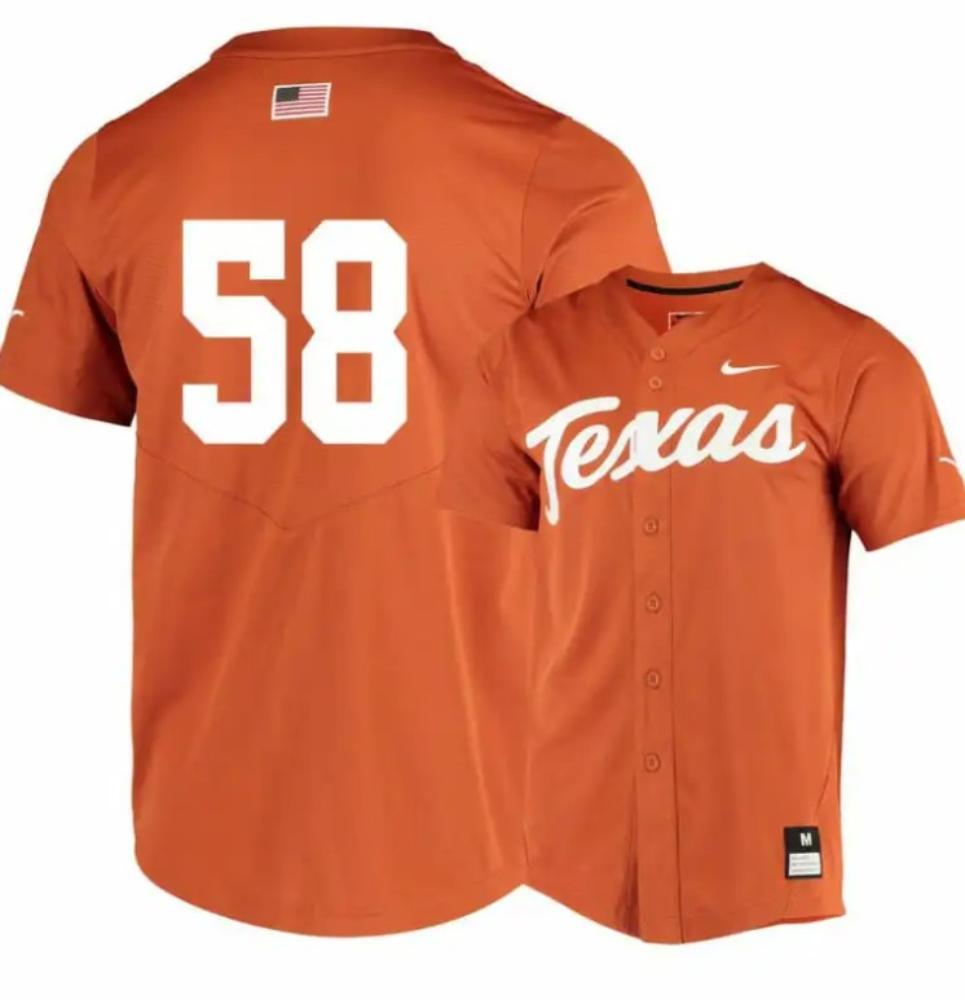 Texas Longhorns 58 Mason Bryant Elite Orange College Baseball Jersey