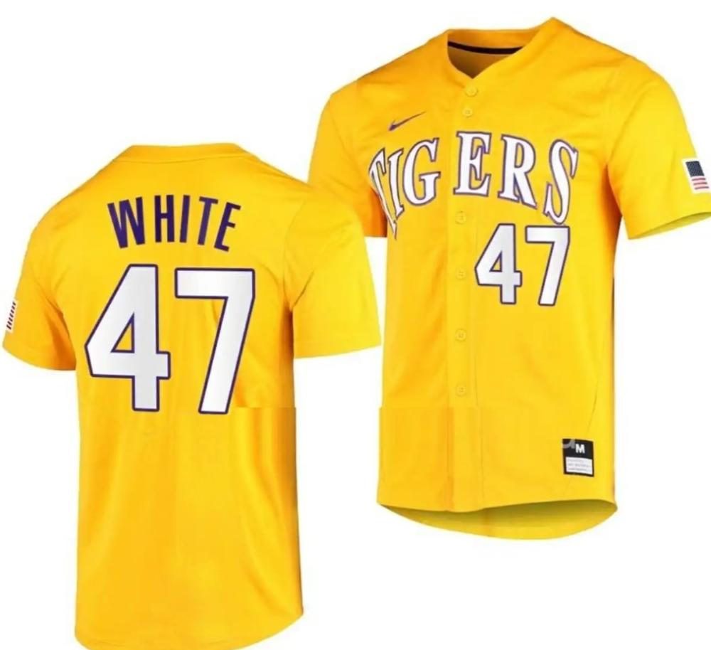 Tommy White Jersey Lsu Tigers Baseball Ncaa College Vapor Untouchable Elite Gol