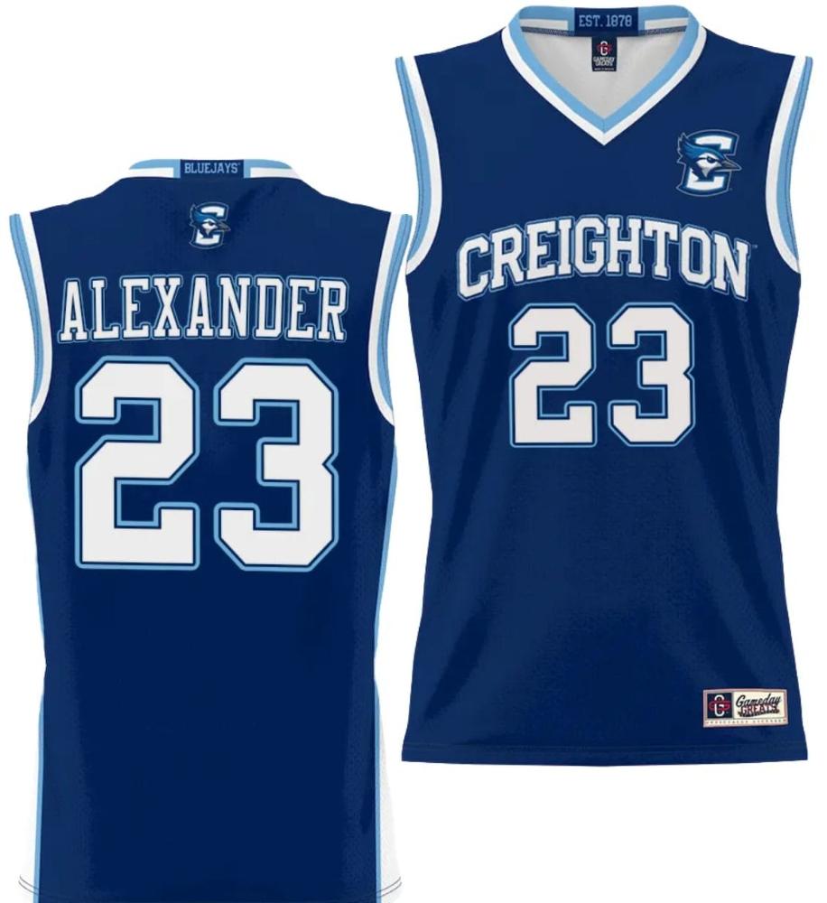 Trey Alexander Jersey 23 Creighton Bluejays College Nil Basketball Lightweight