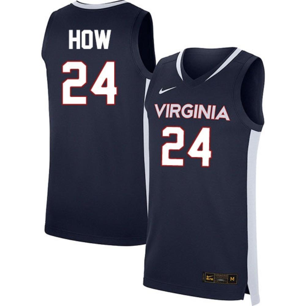Tristan How Jersey 24 Virginia Cavaliers College Basketball Stitched Navy