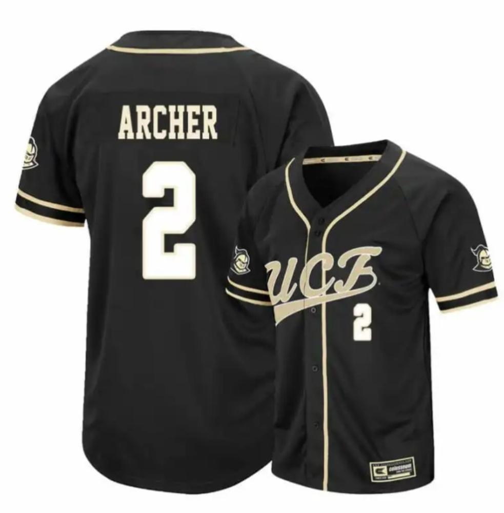 Ucf Knights 2 Matt Archer Black College Baseball Jersey