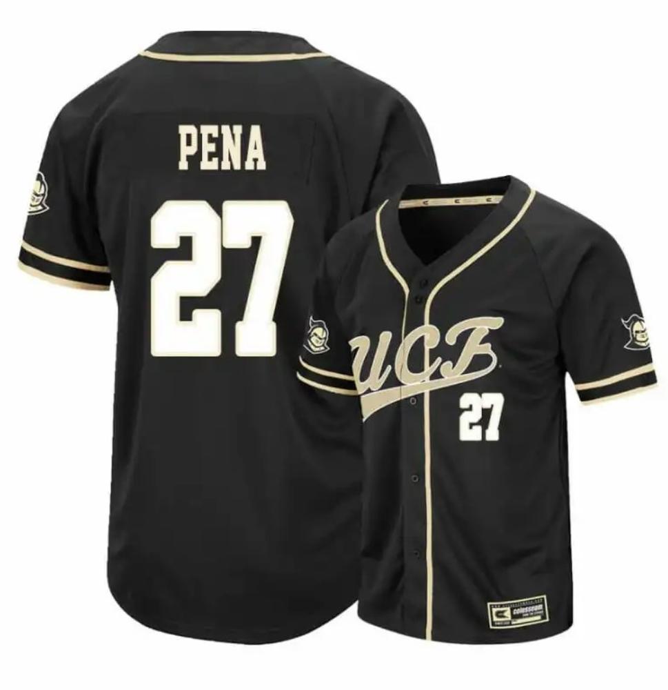Ucf Knights 27 Gephry Pena Black College Baseball Jersey