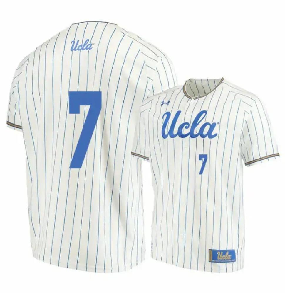 Ucla Bruins 7 Jt Schwartz Beige College Baseball Jersey