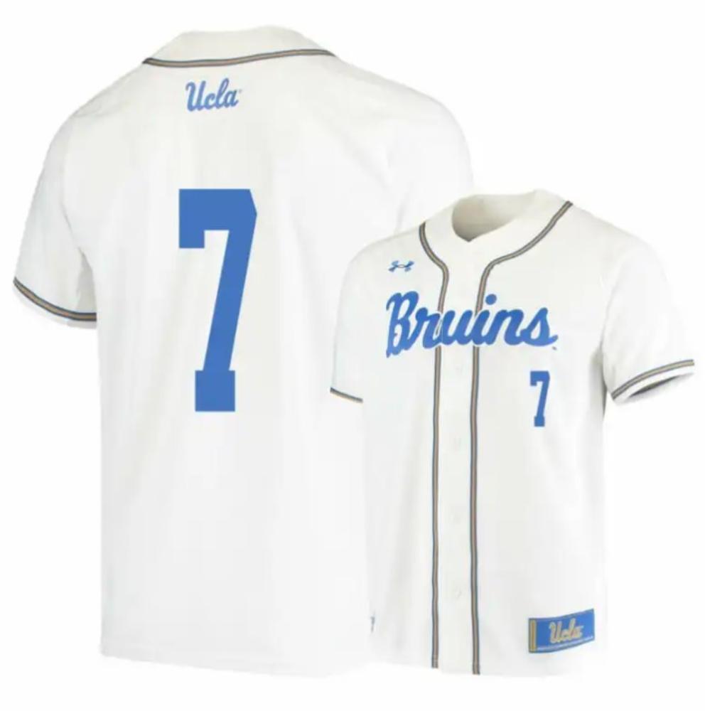 Ucla Bruins 7 Jt Schwartz White College Baseball Jersey