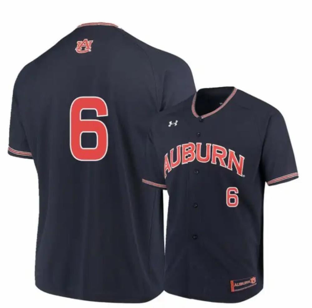 Under Armour Auburn Tigers 6 Matt Scheffler Navy Baseball Jersey