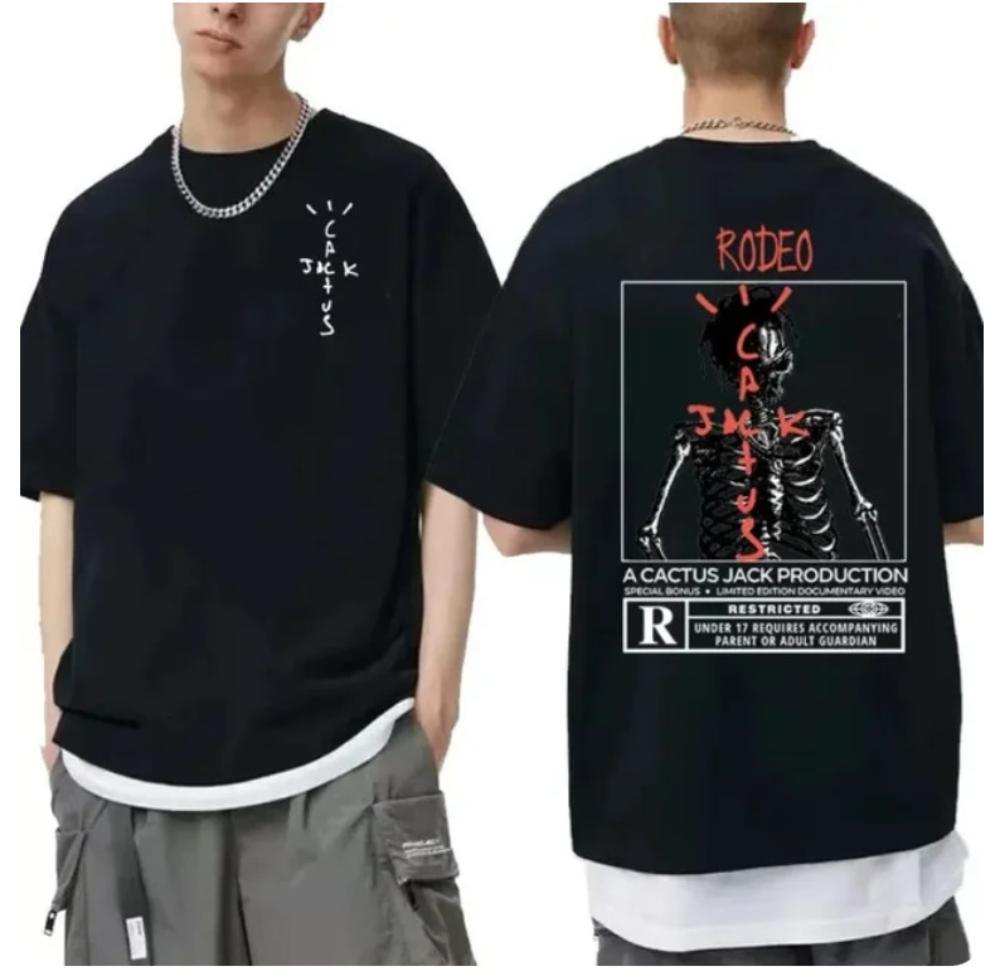 Unisex Cactus Jack Tshirt Hip Hop Style T shirts For Summer 100 Cotton Black 14