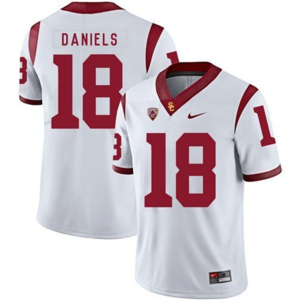 Usc Trojans 18 Jt Daniels White College Football Jersey