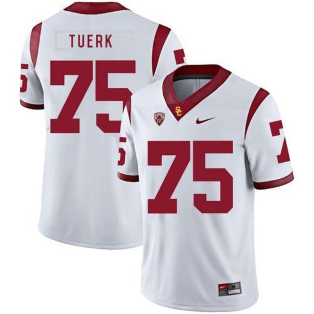 Usc Trojans 75 Max Tuerk White College Football Jersey