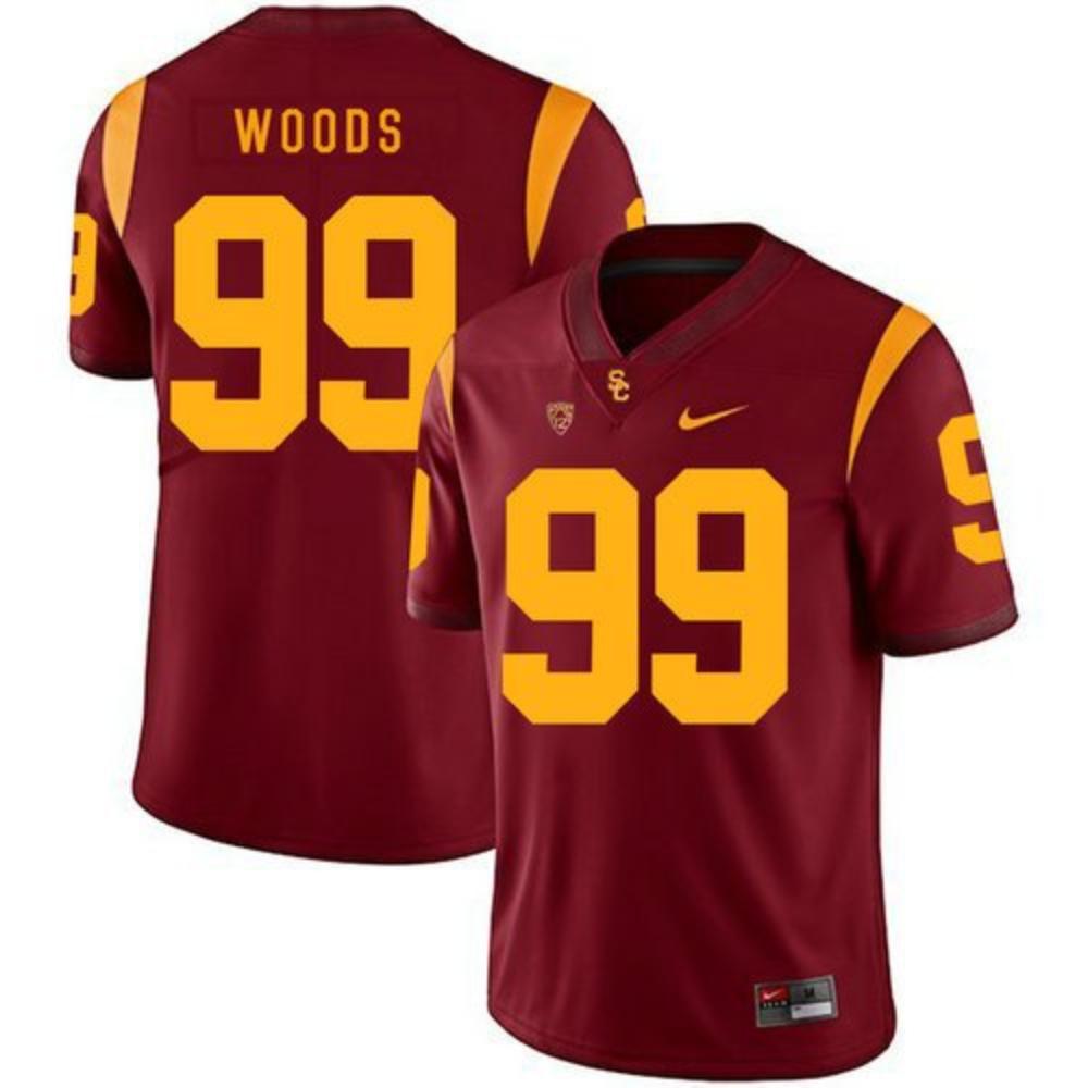 Usc Trojans 99 Antwaun Woods Red College Football Jersey