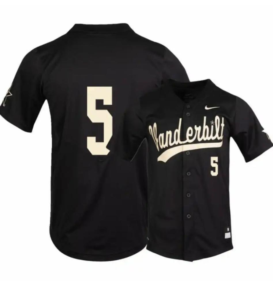 Vanderbilt Commodores 5 Cj Rodriguez Black College Baseball Jersey
