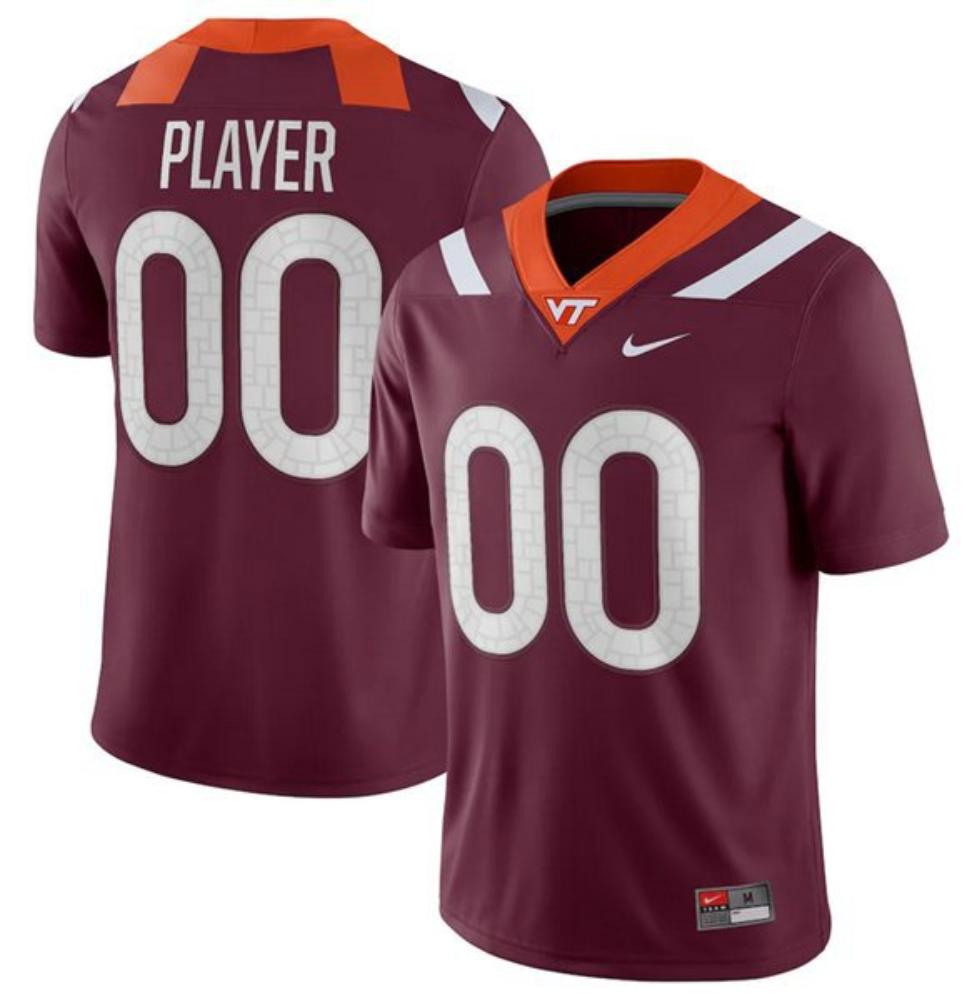 Virginia Tech Active Player Custom Maroon Stitched Football Jersey