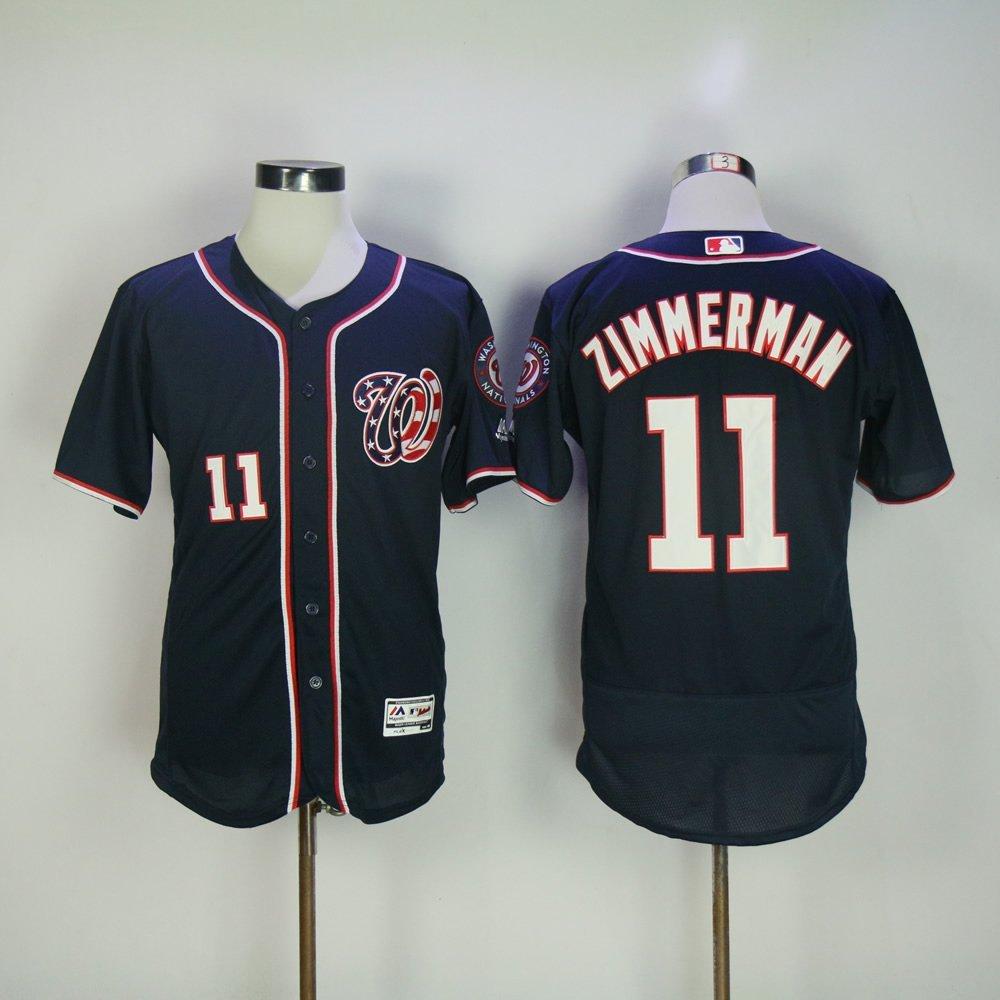 Washington Nationals 11 Ryan Zimmerman Flexbase Baseball Jersey Navy Blue