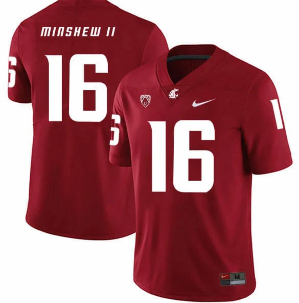 Washington State Cougars 16 Gardner Minshew Ii Football Jersey Red