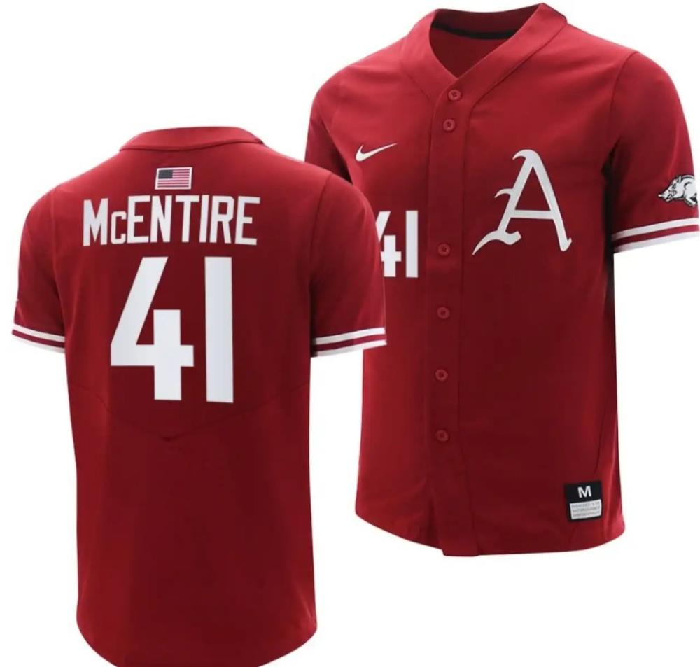 Will Mcentire Jersey Arkansas Razorbacks College Baseball Cardinal 41
