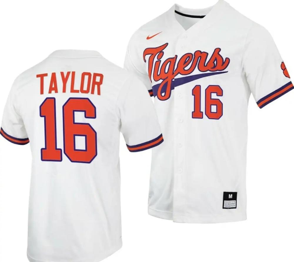 Will Taylor Jersey Clemson Tigers College Baseball White 16