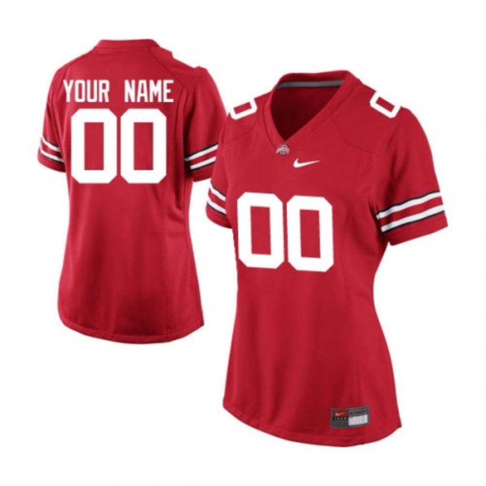 Women Ohio State Buckeyes Custom Name Number Jersey Red Football 1920