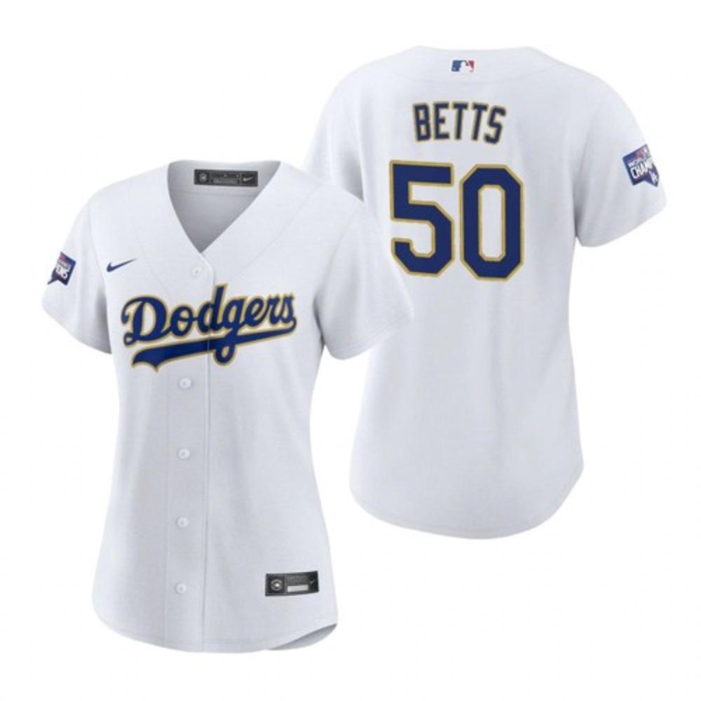 Womens Mookie Betts Jersey 2021 Gold Program Los Angeles Dodgers