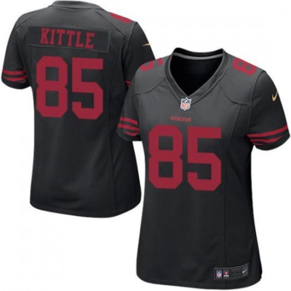 Womens San Francisco 49ers 85 George Kittle Jersey Black 2020 Game