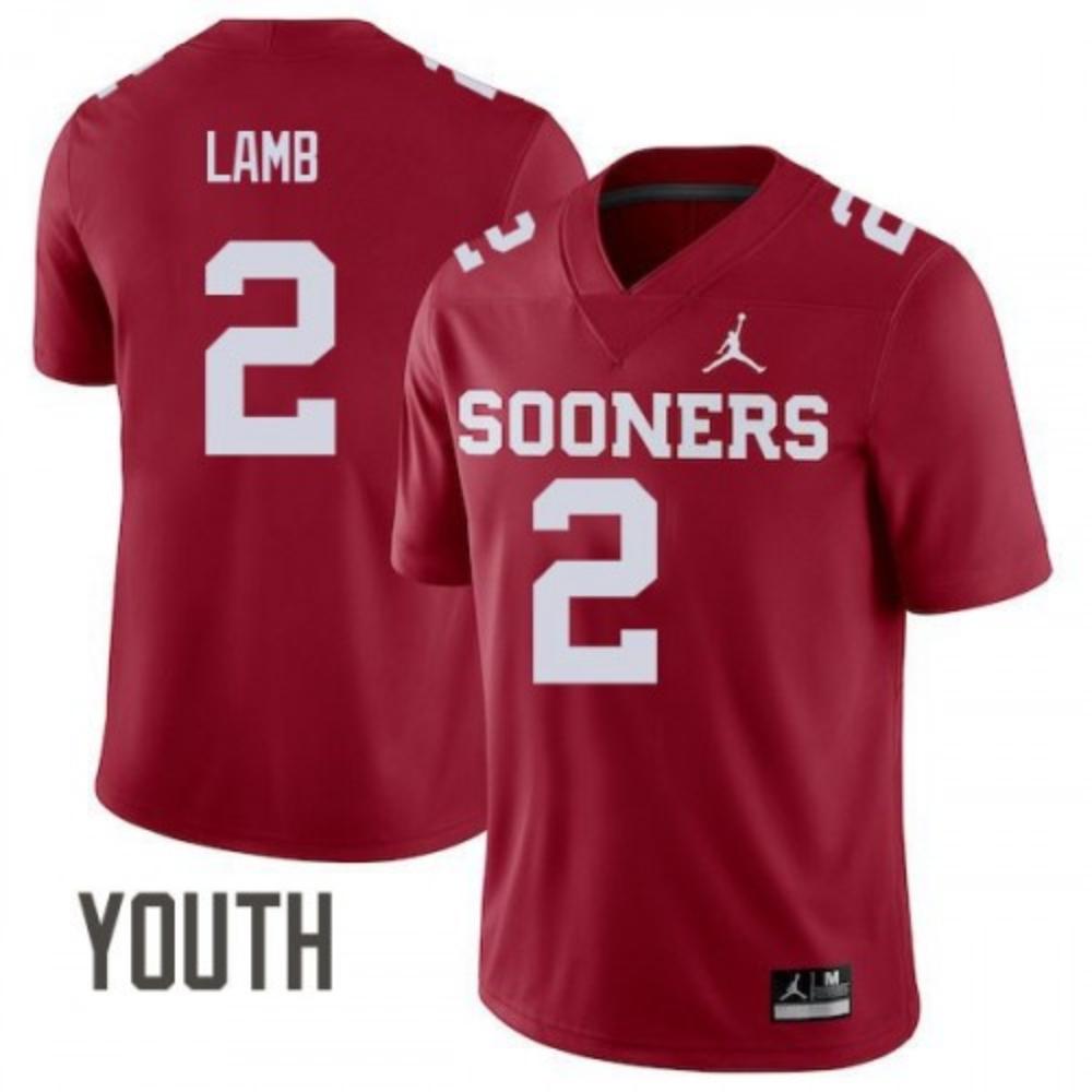 Youth Oklahoma Sooners 2 Ceedee Lamb Jersey Red Ncaa