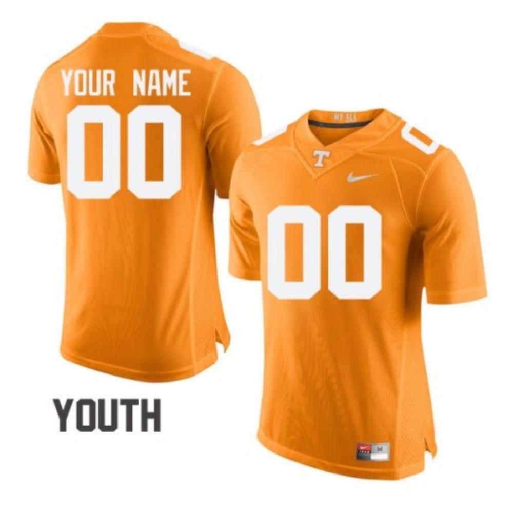 Youth Tennessee Volunteers Custom Name Number Jersey Orange Ncaa