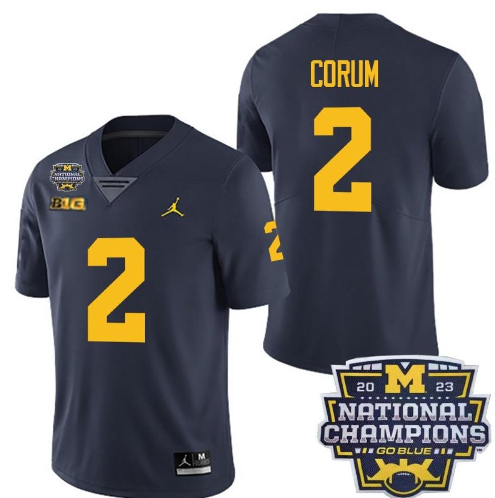 Youths Michigan Wolverines 2 Blake Corum Navy National Champions Jersey